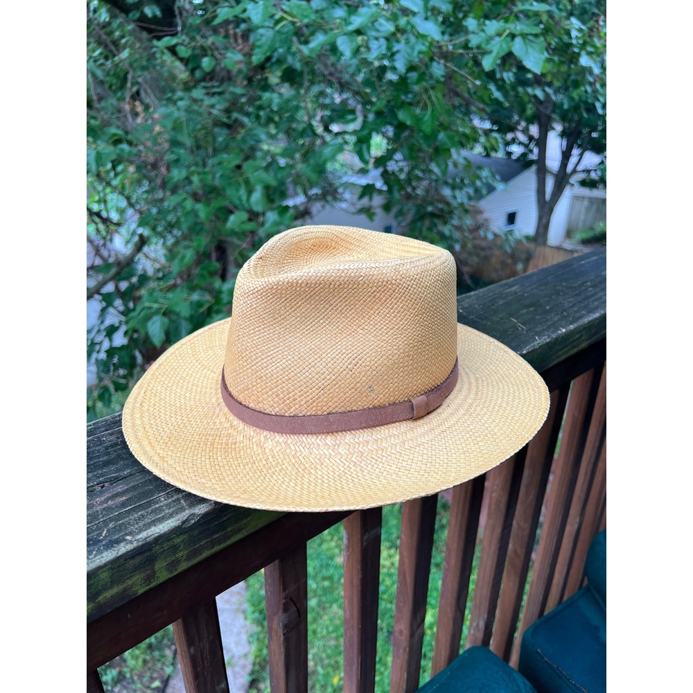 Jaxon Hats Genuine Panama Hand Woven Ecuador Straw Fedora Hat Large 7 1/4-7 3/8